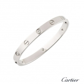 Cartier Love Bracelet White Gold Size 17 B6035817